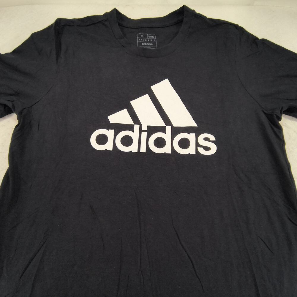 Adidas Casual Crew Neck Short Sleeve T Shirt Mens Size Medium M Black White